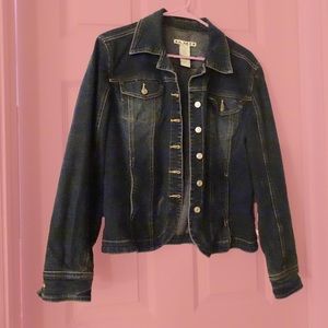 AMI Alexandre Muttiussi dark wash jean jacket